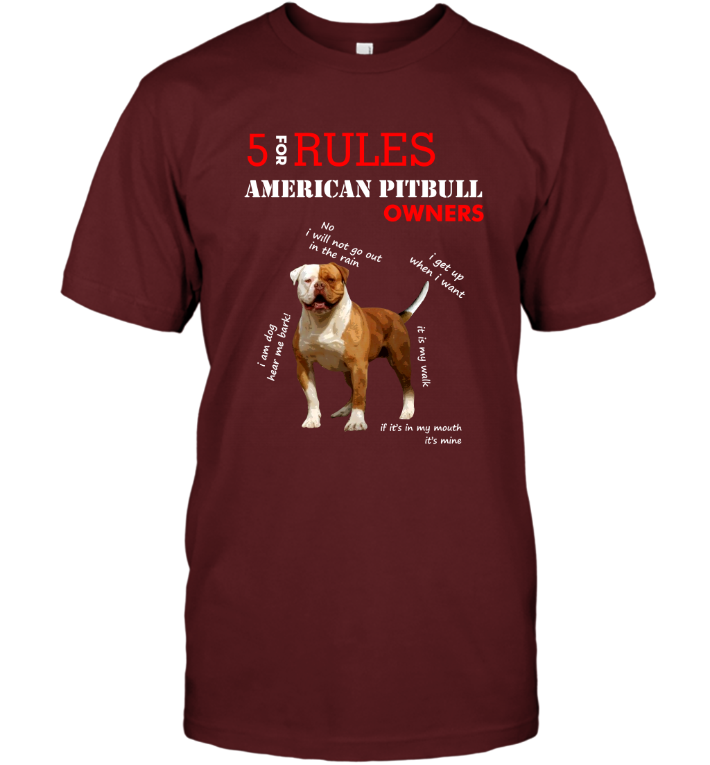 5 For Rules American Pitbull Owners Shirt T-Shirt Cardinal