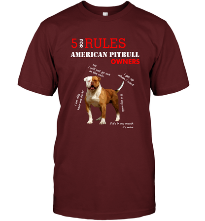 5 For Rules American Pitbull Owners Shirt T-Shirt Cardinal