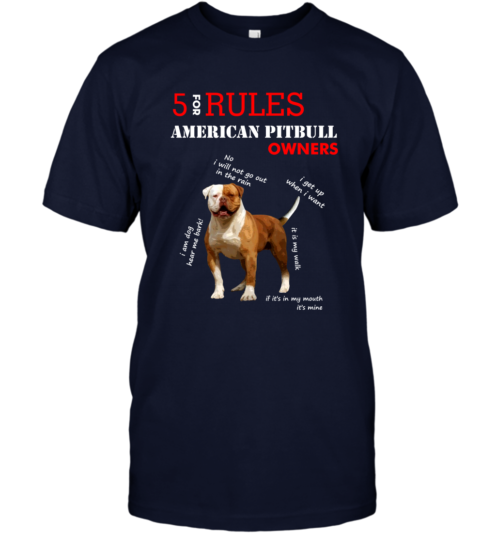 5 For Rules American Pitbull Owners Shirt T-Shirt Navy