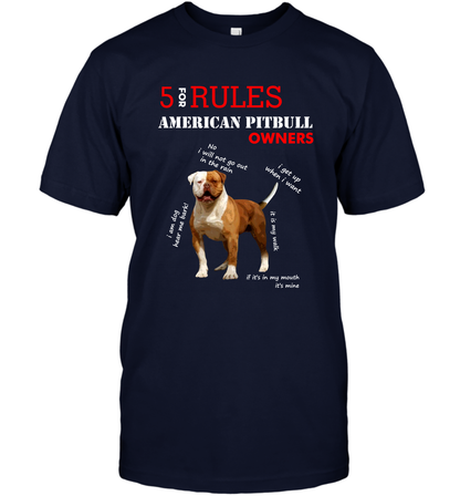 5 For Rules American Pitbull Owners Shirt T-Shirt Navy