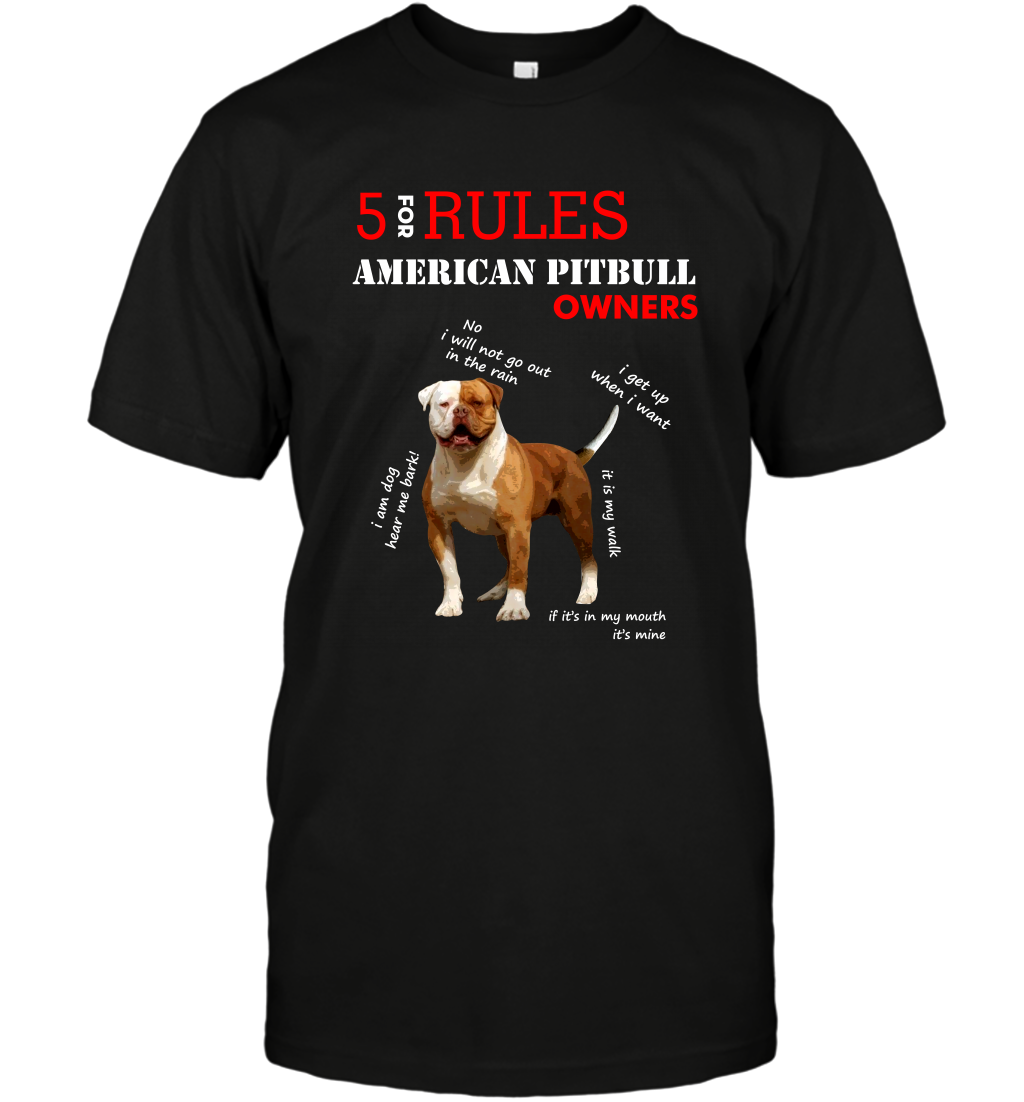 5 For Rules American Pitbull Owners Shirt T-Shirt Black
