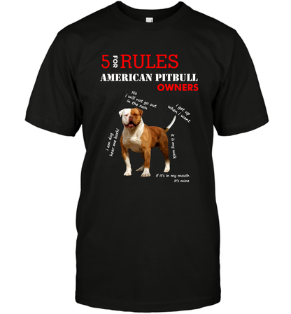 5 For Rules American Pitbull Owners Shirt T-Shirt Black