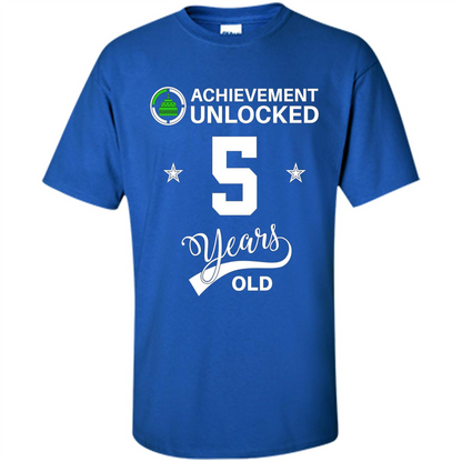 Happy 5th birthday T-shirt Achievement Unlocked 5 Years Old Royal