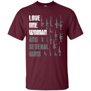 Gun T-shirt Love One Woman And Several Guns T-shirt