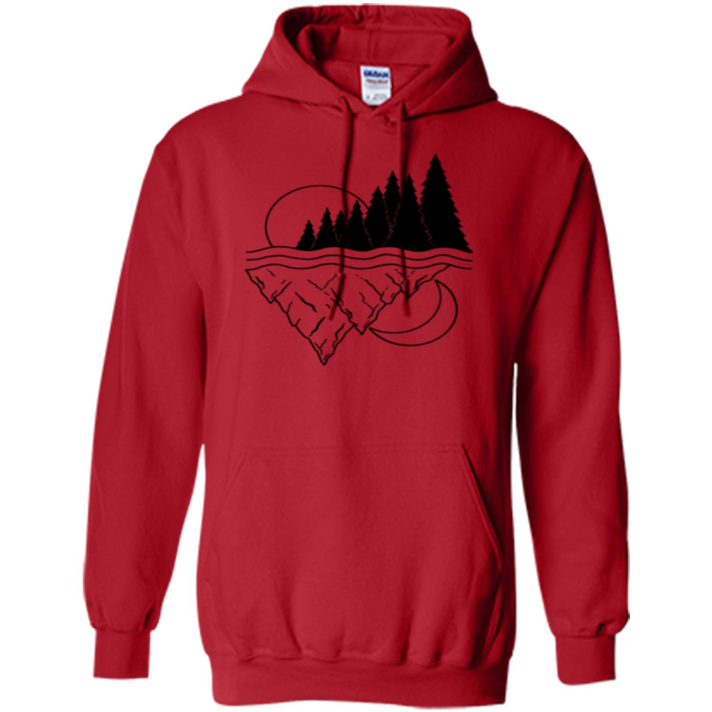 Nature Merged Moon And Sun T-shirt Red