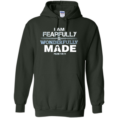 Christian T-shirt I Am Fearfully And Wonderfully Made Forest Green