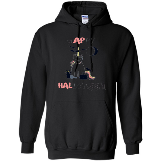 Unicorn Happy Halloween T-shirt Color Unicorn T-shirt Black