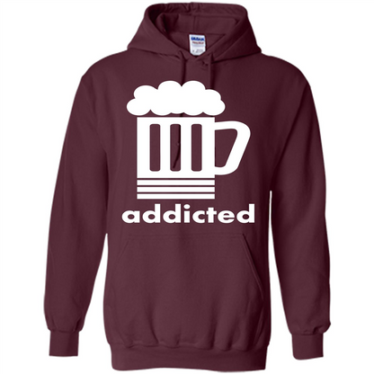 Beer T-shirt Addicted To Beer Maroon