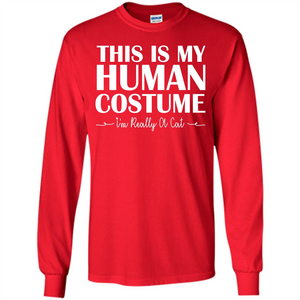 Halloween T-shirt This Is My Human Costume I'm Really A Cat T-shirt