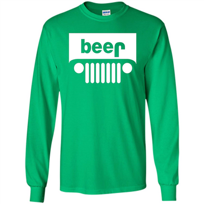 Funny Drinking T-shirt Adult Beer Jeep Irish Green