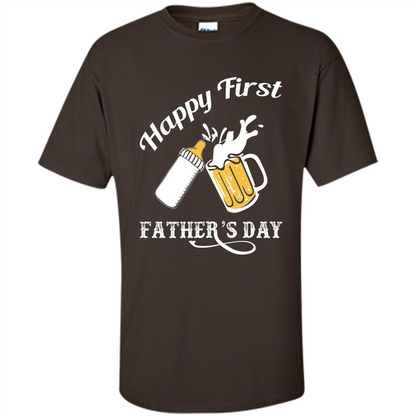 Happy First Father's Day T-shirt 2017 Dark Chocolate