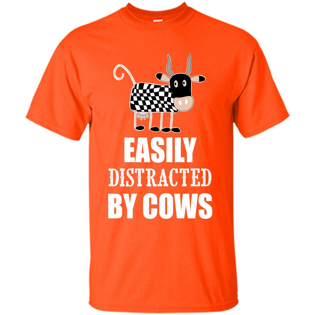 Cow T-shirt Easily Distracted By Cows T-shirt Orange
