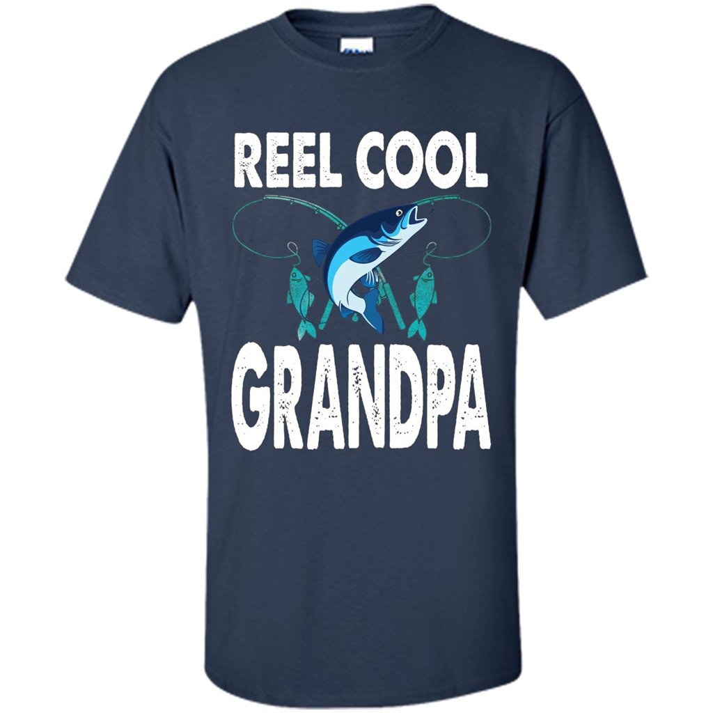 Fathers Day T-shirt Reel Cool Grandpa Navy