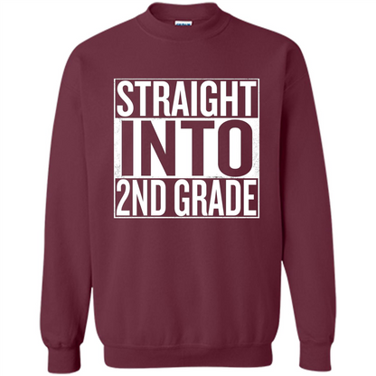 Straight Into 2nd Grade Back To School T-shirt School Day T-shirt Maroon
