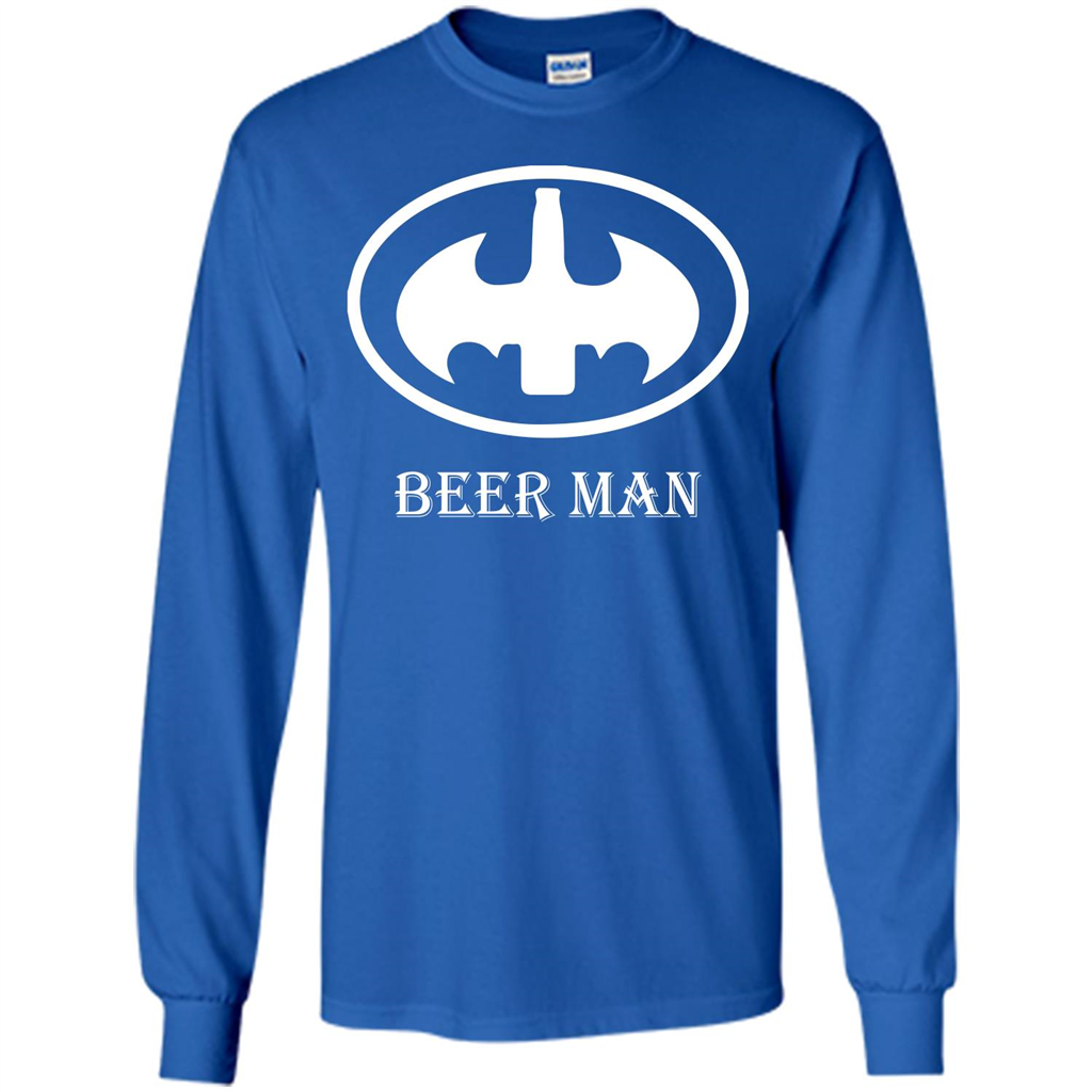 Beer Man T-shirt Funny Logo T-shirt Royal
