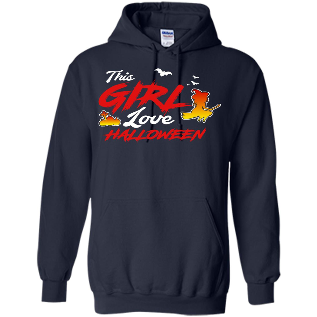 Halloween T-shirt This Girl Love Halloween Navy