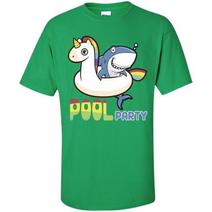 Pool Party T-shirt Unicorn Float Funny Shark Irish Green