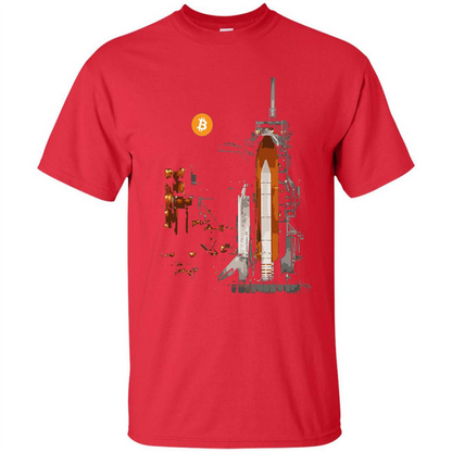Bitcoin T-Shirt Crypto Shirt Blockchain T-shirt Moon Red
