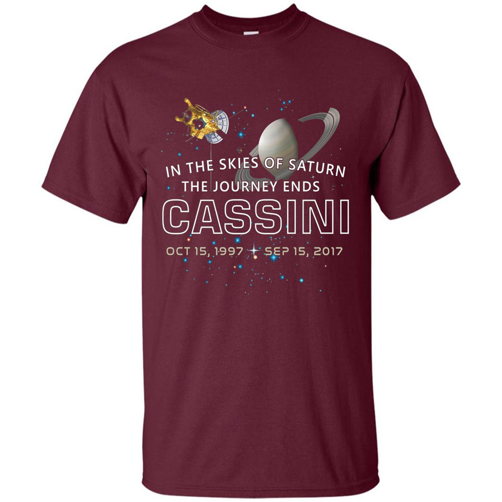 Cassini Spacecraft End Of Mission At Saturn T-shirt Maroon
