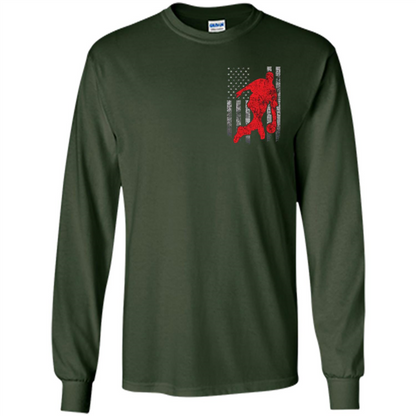 Bowling Man T-shirt - American Flag Bowling T-shirt Forest Green