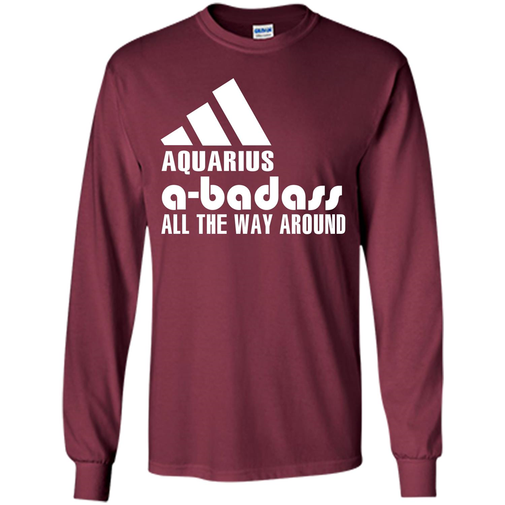 Aquarius A-Badass All The Way Around T-shirt Maroon
