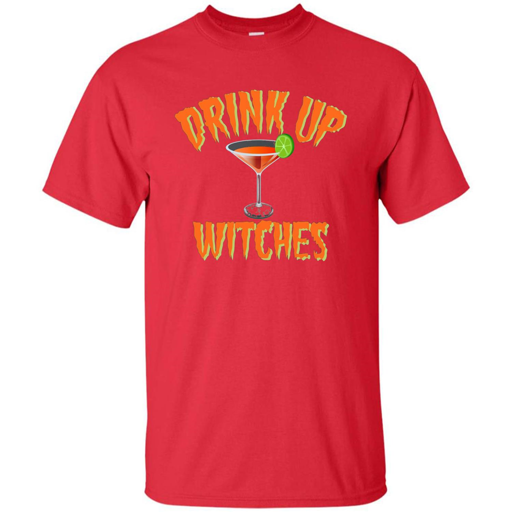 Halloween Drink Up Witches Martini Coctail T-Shirt Red