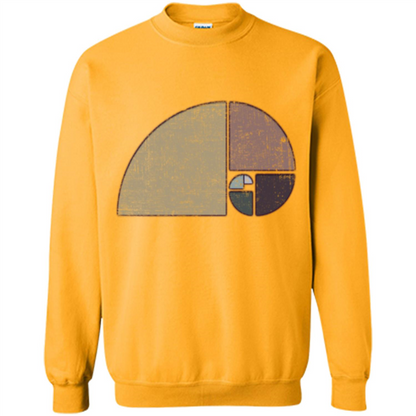 Distressed Geometric Fibonacci Spiral T-sihrt Gold