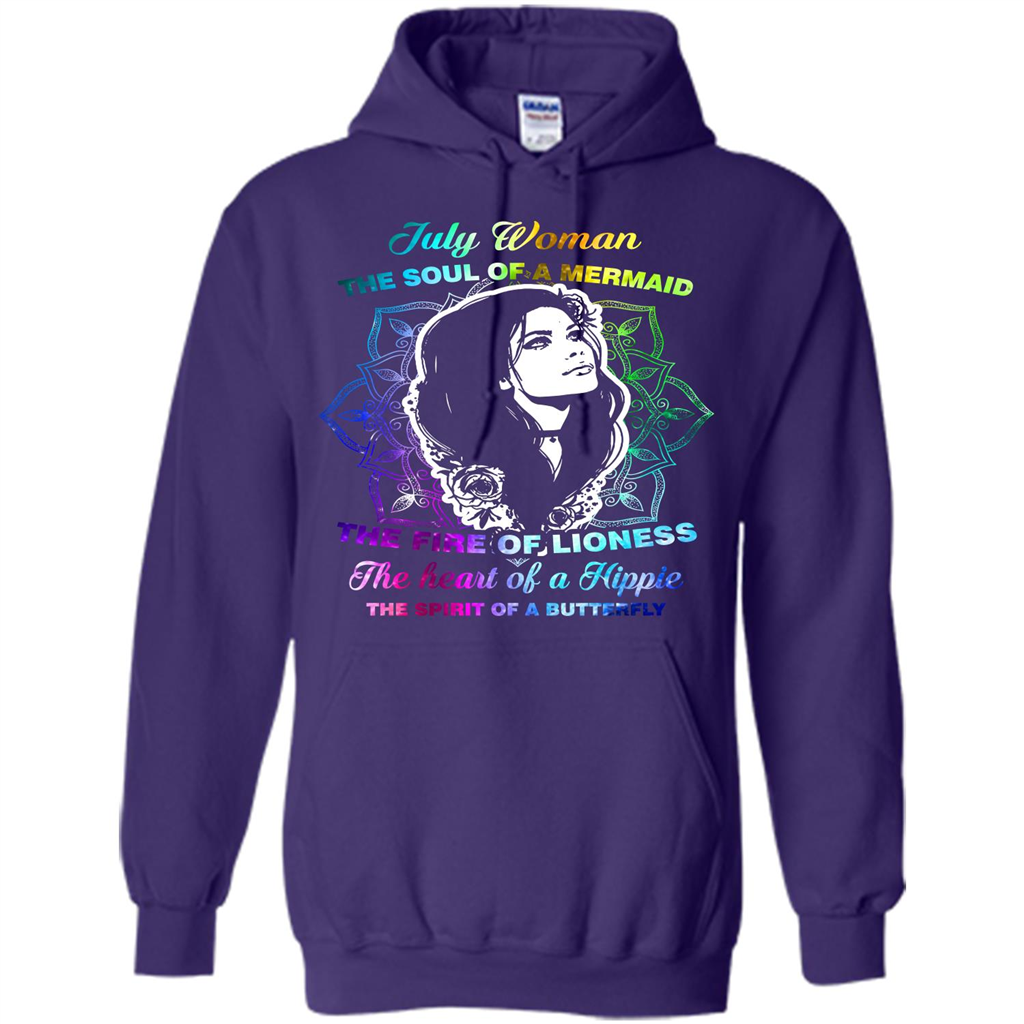 July Woman T-shirt The Heart Of A Hippie Purple