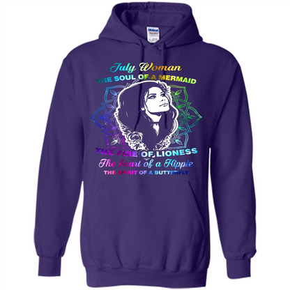 July Woman T-shirt The Heart Of A Hippie Purple