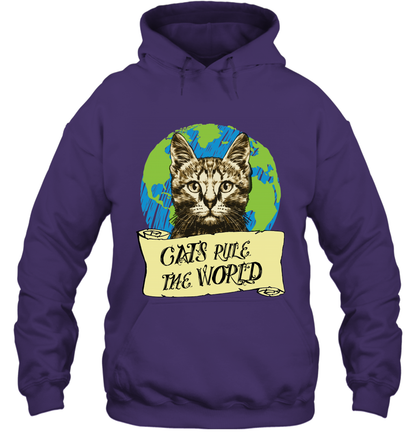 Cats Rule The World Kitten Shirt Hoodie Hoodie Purple