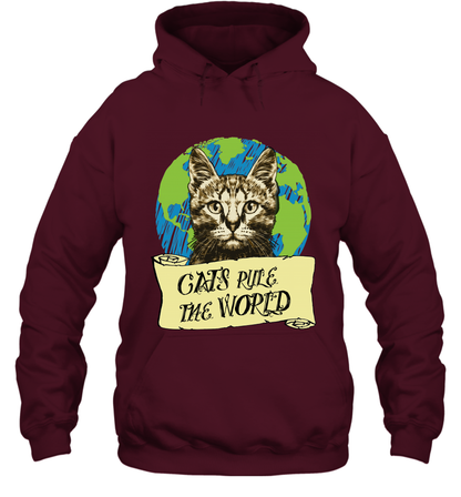 Cats Rule The World Kitten Shirt Hoodie Hoodie Maroon