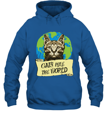 Cats Rule The World Kitten Shirt Hoodie Hoodie Royal