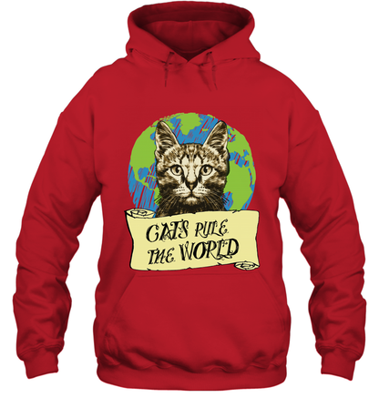 Cats Rule The World Kitten Shirt Hoodie Hoodie Red