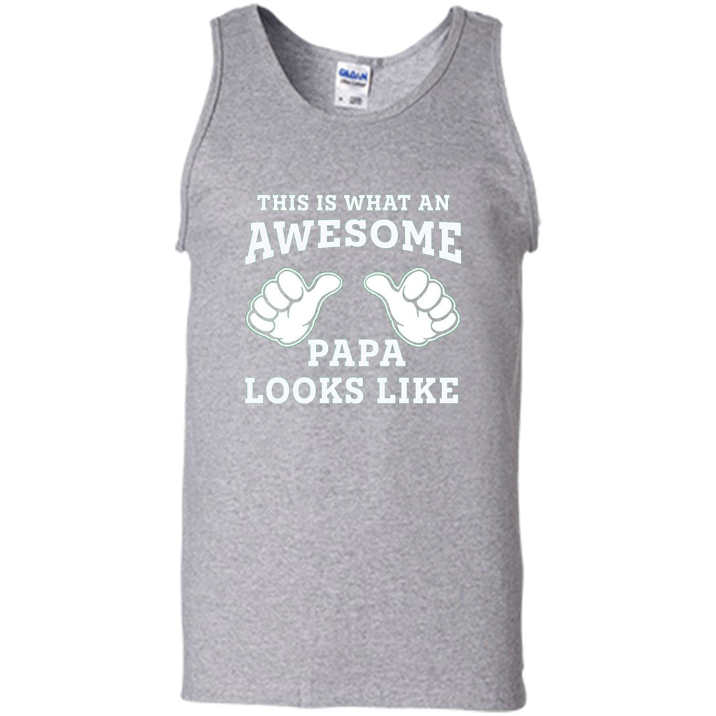 Papa T-shirt Mens This Is What An Awesome Papa Looks Like Sport Grey