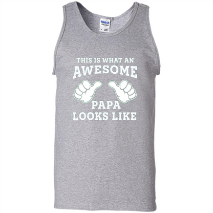Papa T-shirt Mens This Is What An Awesome Papa Looks Like Sport Grey