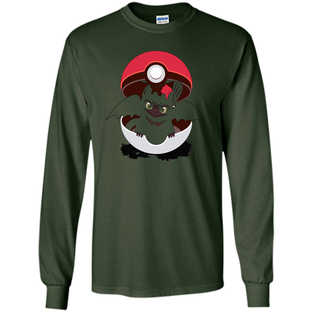 Cartoon T-shirt How To Catch Your Dragon Forest Green