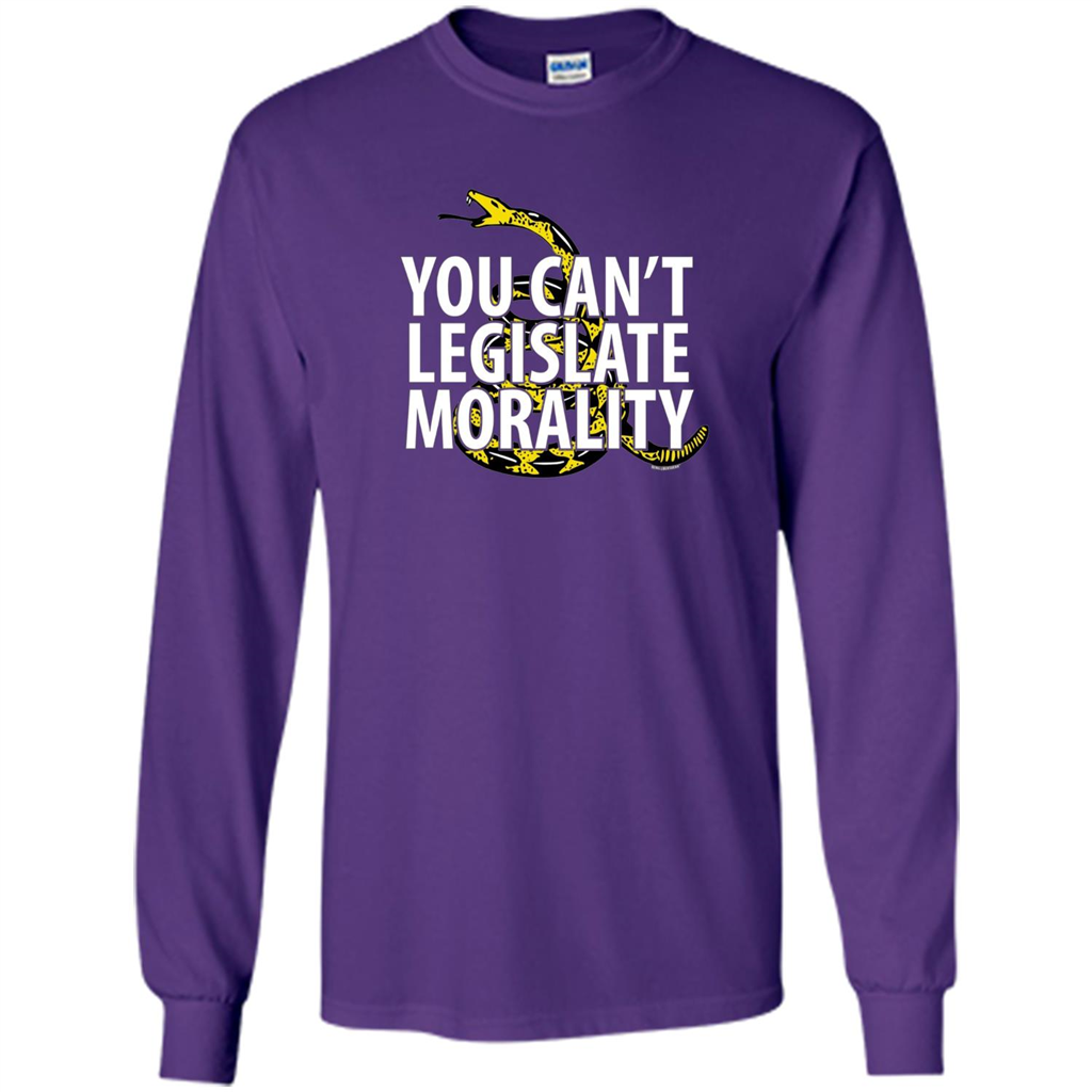 Gadsden Libertarian T-shirt You Can't Legislate Morality Purple