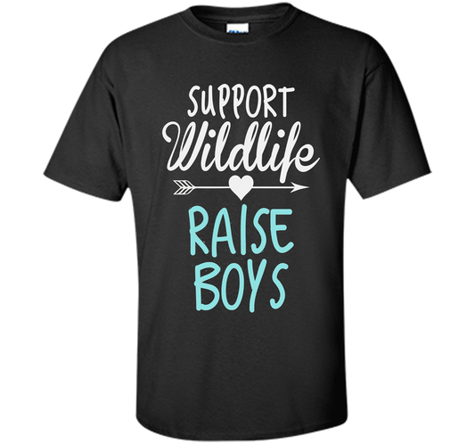 Support Wildlife Raise Boys T-shirt Black