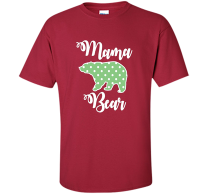 Women's Mama Bear T-Shirt | Mama Bear Polka Dot Shirt shirt Cardinal