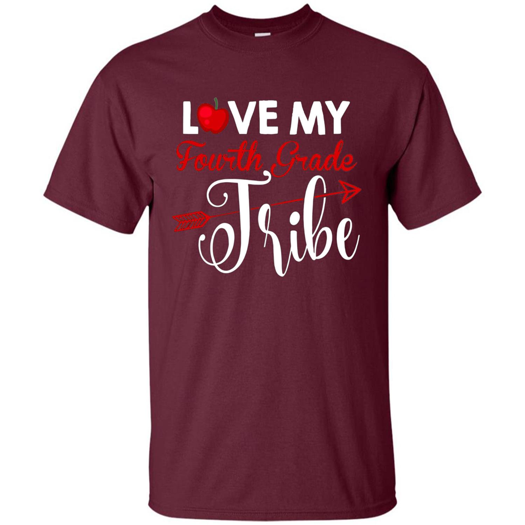 Love My Fourth Grade Tribe T-shirt School Day T-shirt Maroon