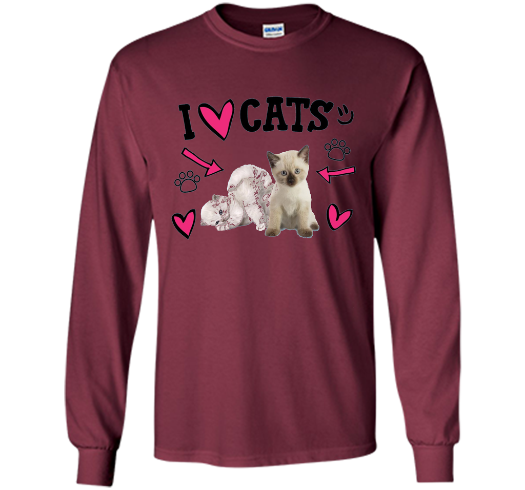 I Love Cats Cute Shirt shirt Maroon