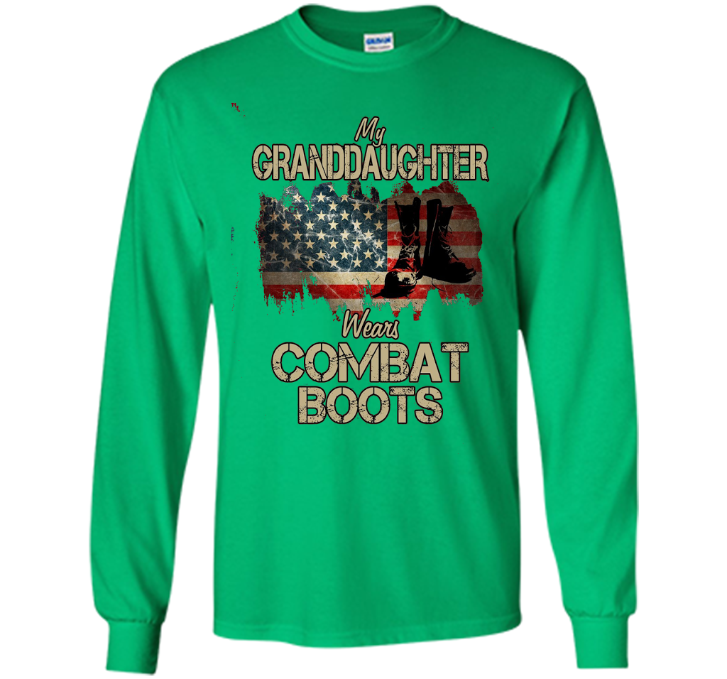 Combat Boots Soldier Granddaughter premium tee t-shirt Irish Green