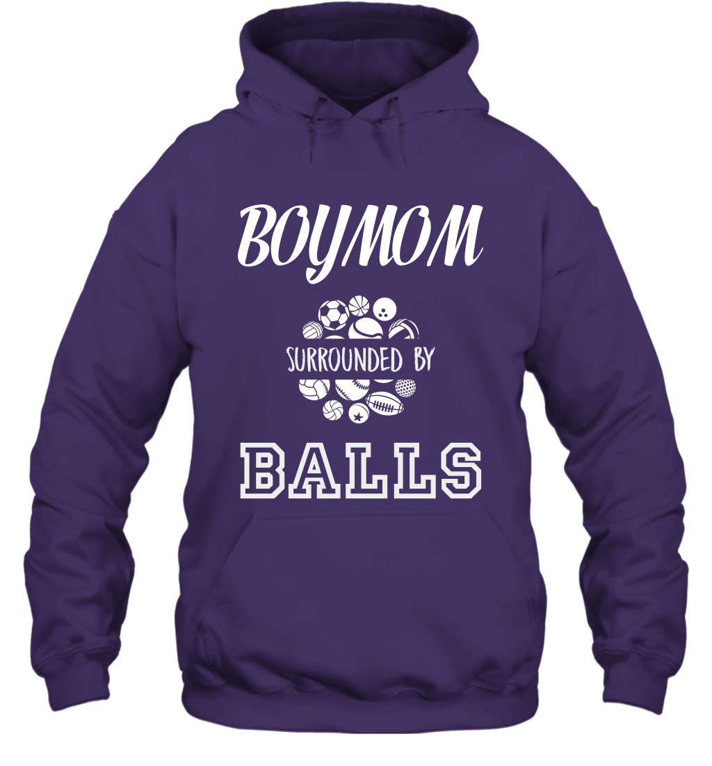 Boy Mom Surounded By Balls Shirt Hoodie Hoodie Purple