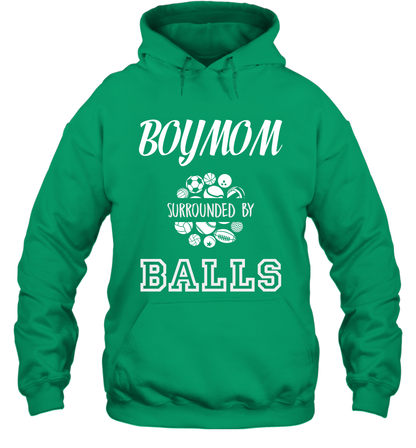 Boy Mom Surounded By Balls Shirt Hoodie Hoodie Irish
