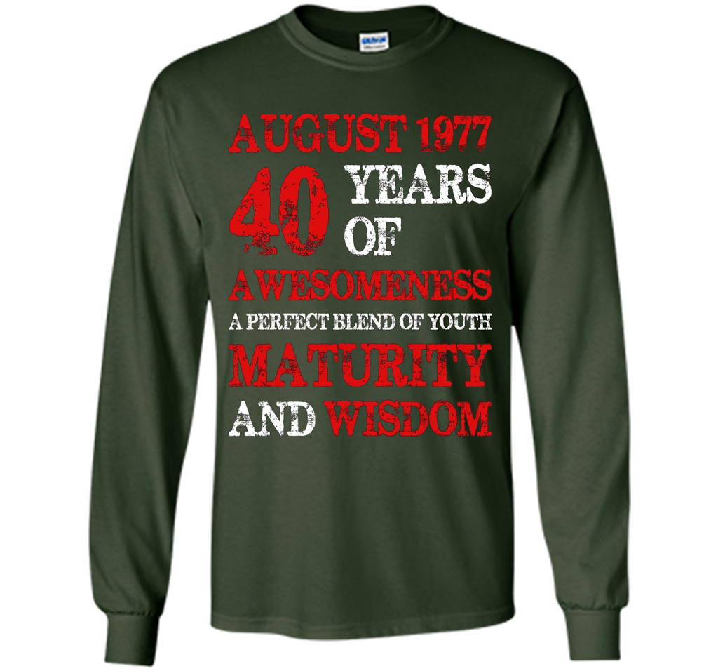 Vintage Limited August 1977 Edition - 40th Birthday Gift shirt Forest Green