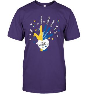 Hope Strength Courage Support Down Syndrome Awareness Day For My Daughter ShirtUnisex Short Sleeve Classic Tee