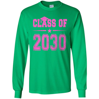 Class of 2030 Pink Girls T-shirt Irish Green