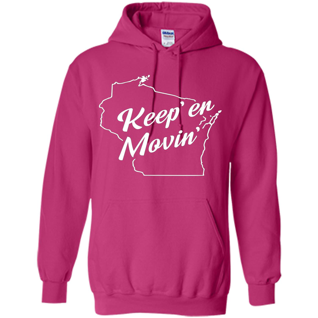 Keep Er Movin WI State T-Shirt Heliconia