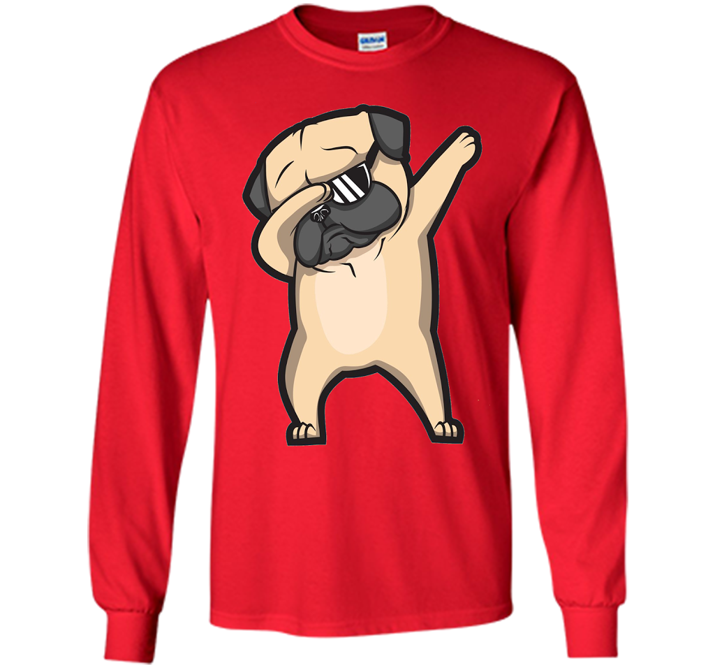 Dog T-shirt Dabbing Pug T-shirt Red