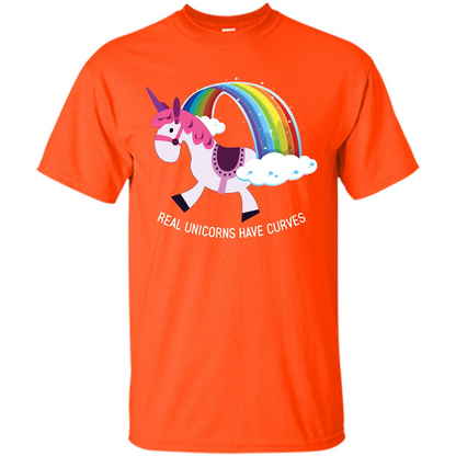 Unicorn T-shirt Real Unicorns Have Curves T-shirt Orange